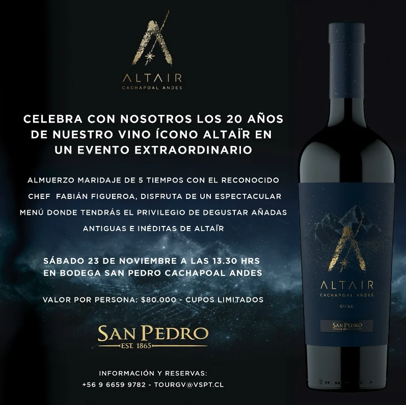 Celebra con nosotros 20 años del vino ícono Altair